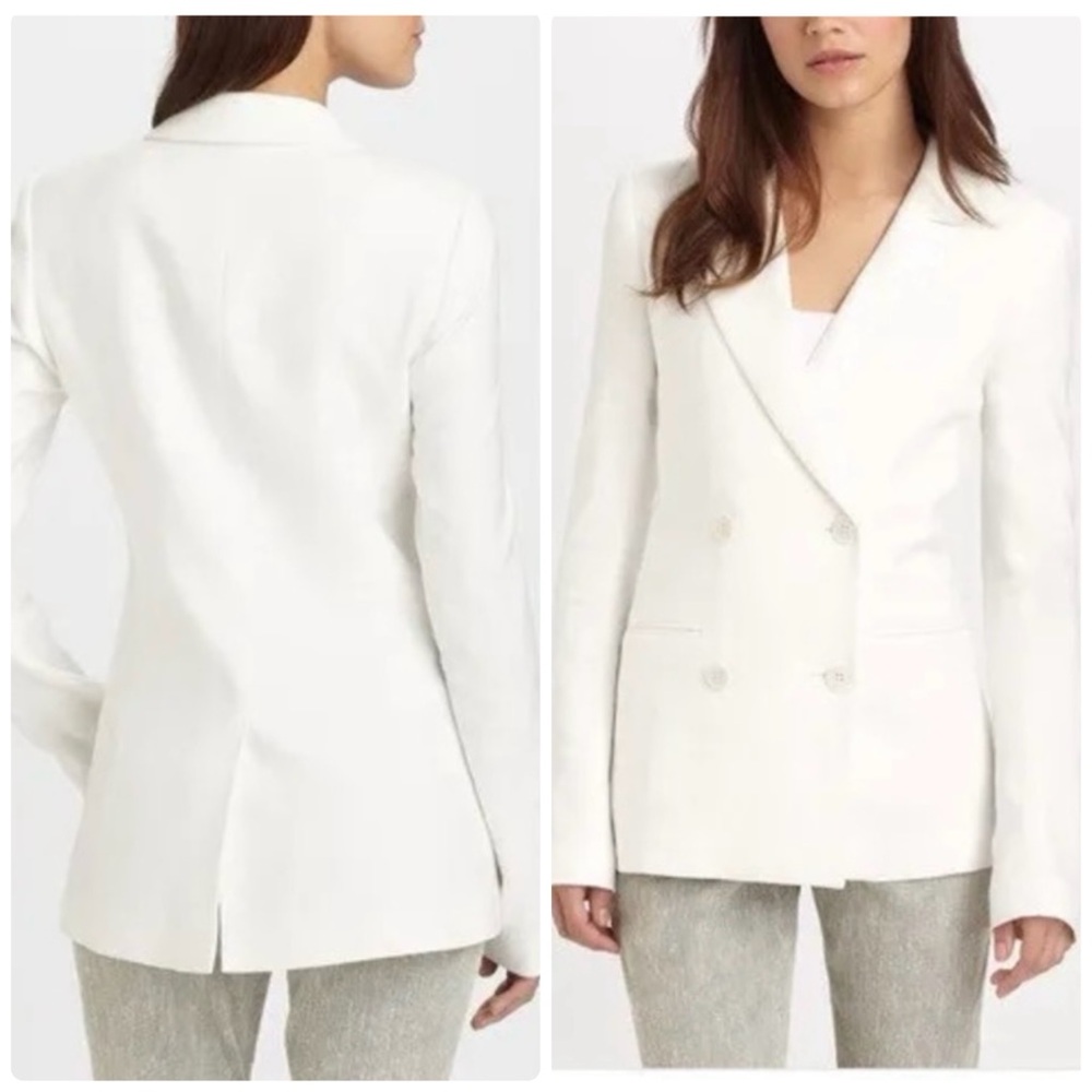 Theory Rizy Sauve Linen Blend Double Breasted Blazer